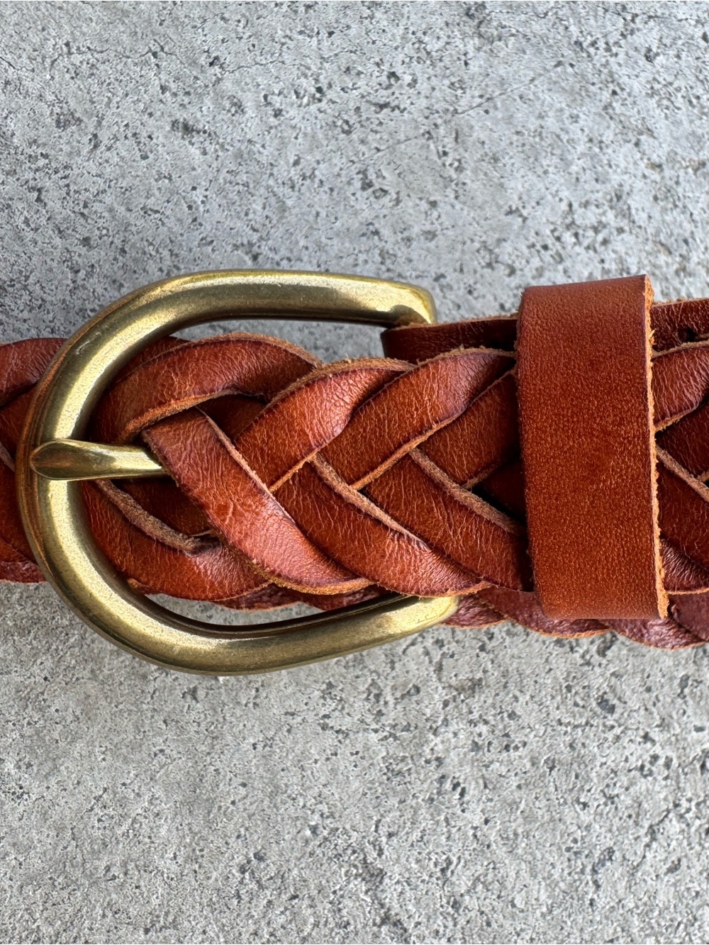 J. Crew Braided Leather Belt in Rich Brown Cognac with Brass Buckle XS/S 40” - Picture 11 of 16
